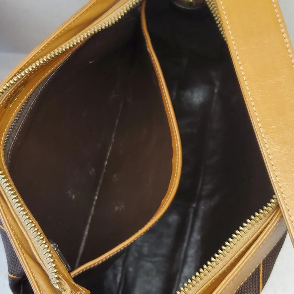 RARE GUCCI Canvas-Leather crossbody bag
